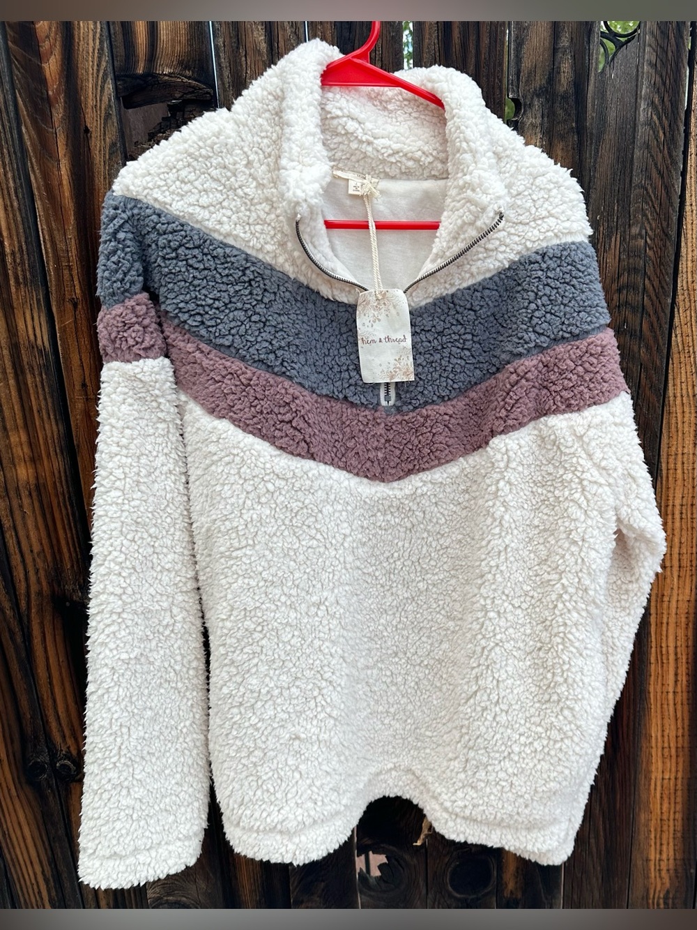 Super cute and so soft!!! Hem & Thread Sherpa pullover!